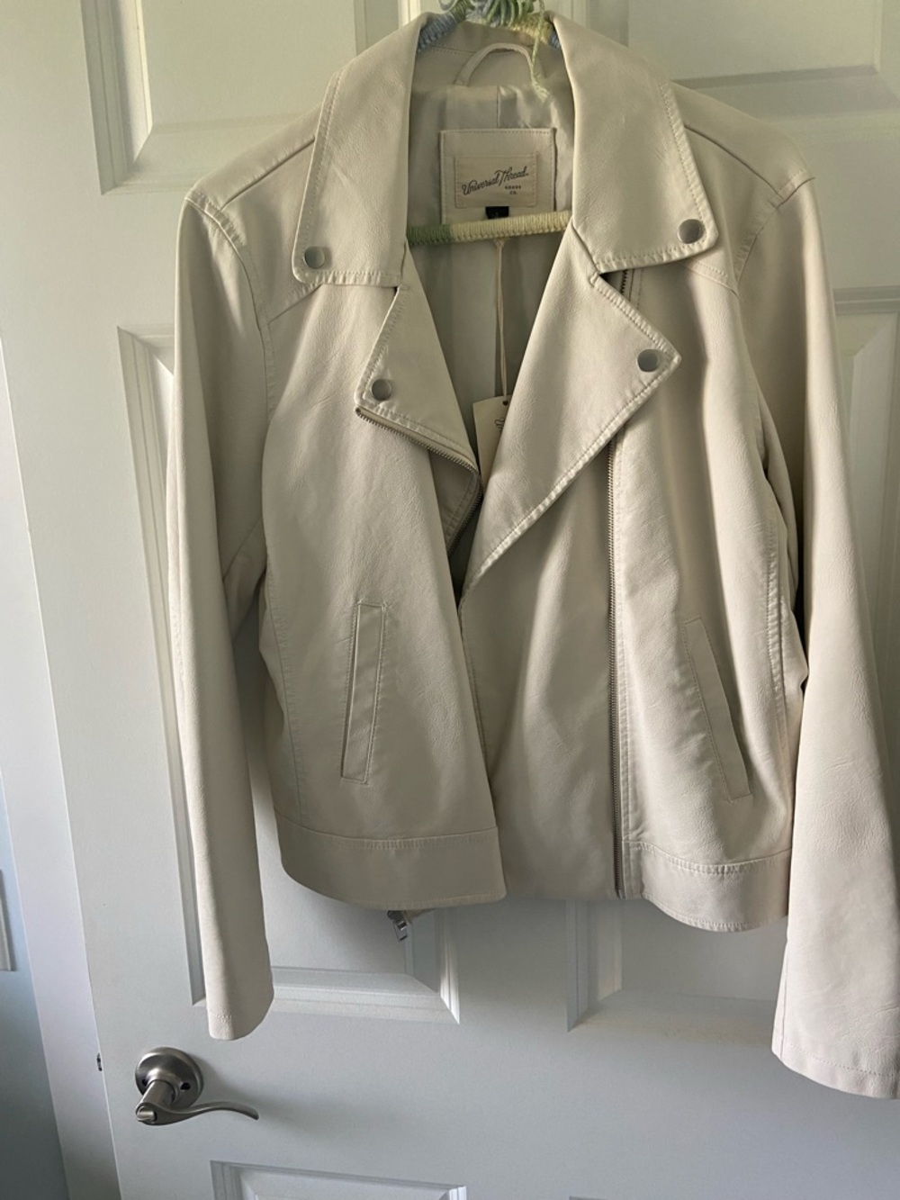 Off-White Leather Moto Jacket Universal Thread brand